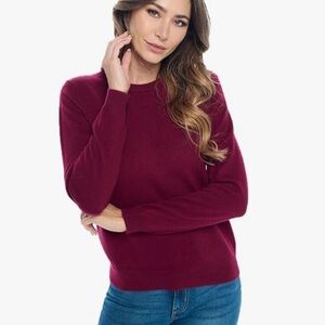 Women's Burgundy 100% Cashmere Sweater Mariyaab Size M